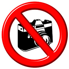 Image showing No photographs 3d sign