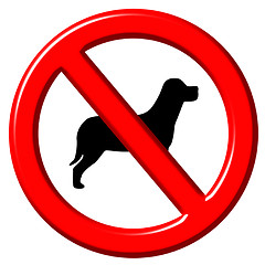 Image showing No dogs 3d sign