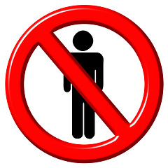 Image showing No men 3d sign