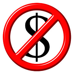 Image showing Free of charge anti dollar 3d sign