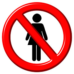 Image showing No women 3d sign