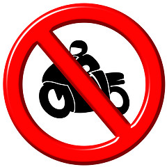 Image showing No motorbikes 3d sign