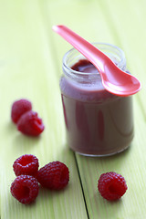 Image showing baby food - raspberries