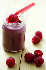 Image showing baby food - raspberries