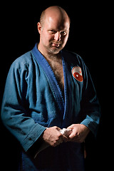 Image showing man in  dark blue kimono