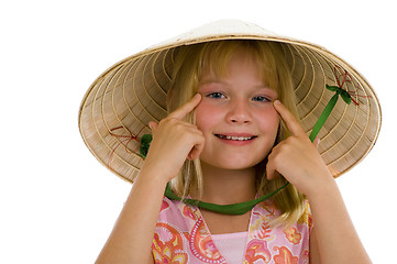 Image showing cute girl with vietnam hat