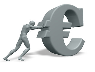 Image showing man pushes euro