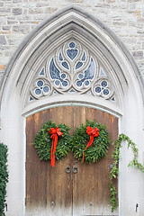 Image showing Holiday Church Doors