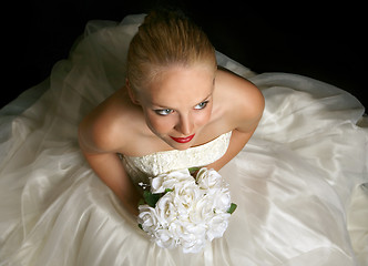 Image showing A Beautiful Young Bride Sitting