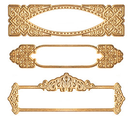 Image showing Three Golden Embossed Frames