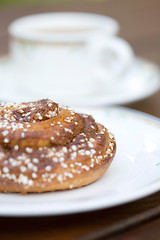 Image showing Pastry bun and coffee.