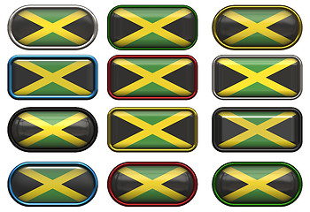 Image showing twelve buttons of the Flag of Jamaica