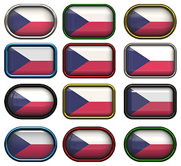 Image showing twelve buttons of the  Flag of Czech Repulic