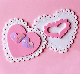 Image showing Pink and White Hearts