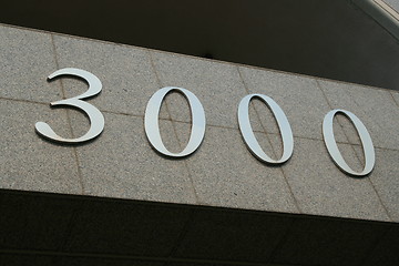 Image showing Three Thousand Number Sign