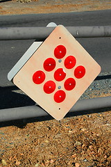 Image showing Reflectors on a Caution Sign