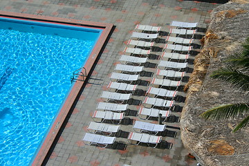 Image showing Swimming Pool and Lounge Chairs