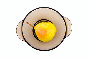 Image showing Pear in bowl on isolated white background