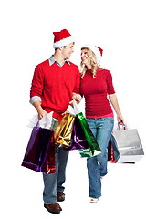 Image showing Christmas shopping couple