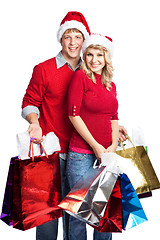 Image showing Christmas shopping couple