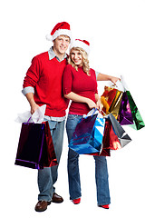 Image showing Christmas shopping couple