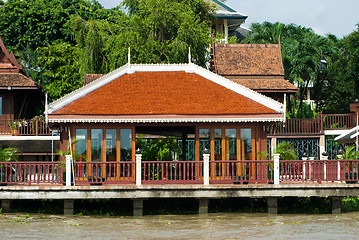 Image showing Houses by the river in Thailand