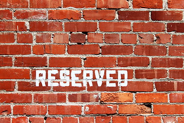 Image showing Brick Wall Reserved