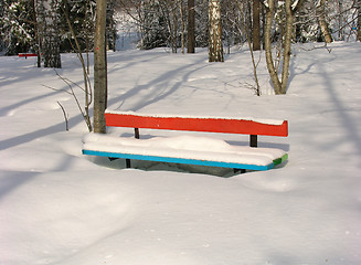 Image showing Winter bench