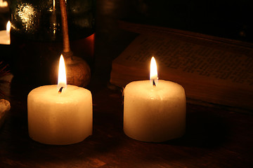 Image showing Candles in the Dark