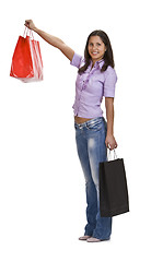 Image showing Woman with shopping bags