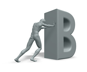Image showing man pushes letter B
