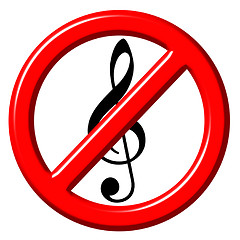 Image showing No music 3d sign