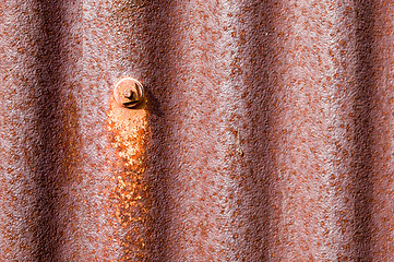 Image showing old rusty metal tin shed