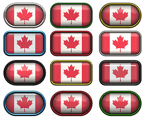 Image showing twelve buttons of the Flag of Canada