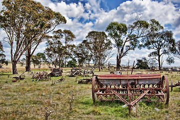 Image showing old farm machinery in field