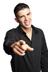 Image showing Hispanic businessman pointing