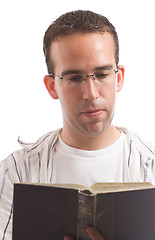 Image showing Man Reading A Bible