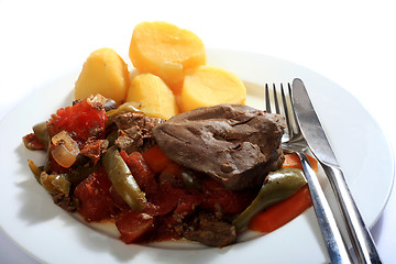 Image showing Liver and veg casserole meal