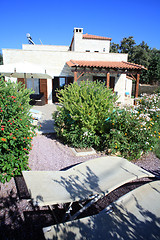 Image showing Greek villa garden