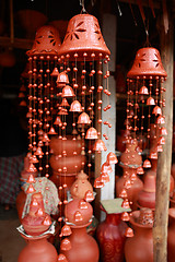 Image showing Handicraft pottery wind chimes