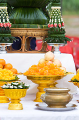 Image showing Thai sweets at a Buddhist ceremony