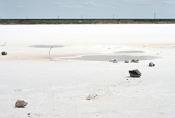 Image showing salty lake Baskunchak,Russia