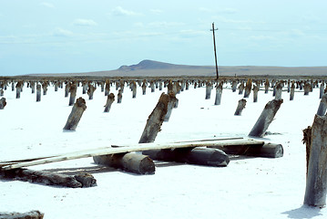 Image showing salty lake Baskunchak,Russia