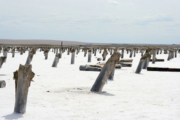 Image showing salty lake Baskunchak,Russia