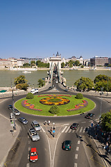 Image showing view of chain bridge in Budapest