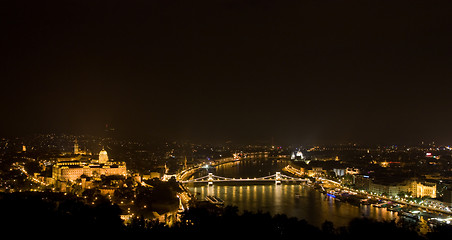 Image showing night panorama of budapest 