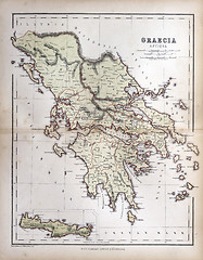 Image showing Old map of Greece, 1870