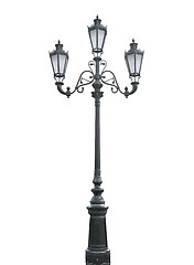 Image showing Triple lamppost