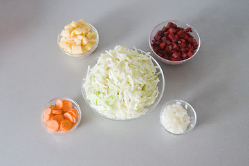 Image showing Ingredients for borsch