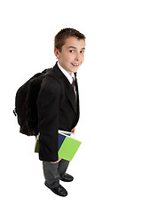 Image showing High school boy with backpack bag